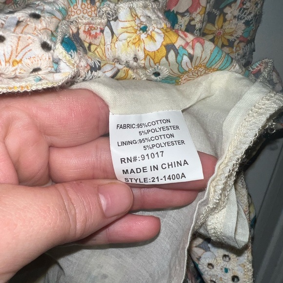 Solitaire Floral Eyelet Cut Work Flounce Hem Cottagecore Mini Skirt - Picture 4 of 5